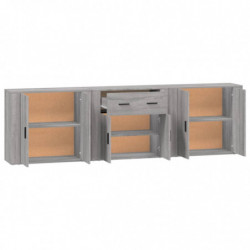 Sideboards 3 Stk. Grau Sonoma Holzwerkstoff