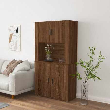 Highboard Braun Eichen-Optik Holzwerkstoff