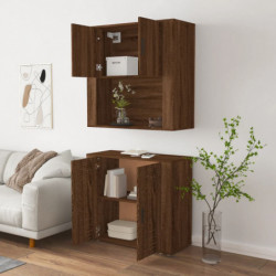 Highboard Braun Eichen-Optik Holzwerkstoff