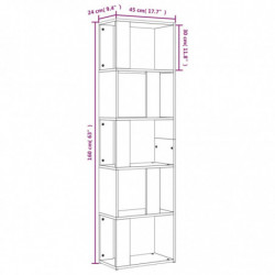 Bücherregal Grau Sonoma 45x24x160 cm Holzwerkstoff