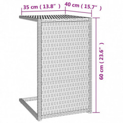 C-Tisch Schwarz 40x35x60 cm Poly Rattan