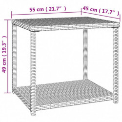 Beistelltisch Braun 55x45x49 cm Poly Rattan