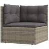 Garten-Ecksofa mit Kissen Grau Poly Rattan