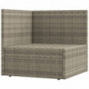 Garten-Ecksofa mit Kissen Grau Poly Rattan