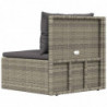 Garten-Ecksofa mit Kissen Grau Poly Rattan