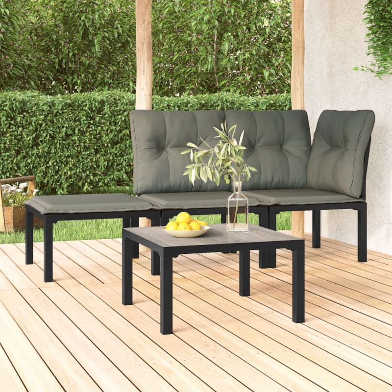 Garten-Couchtisch Grau 55x55x31 cm DPC und Stahl