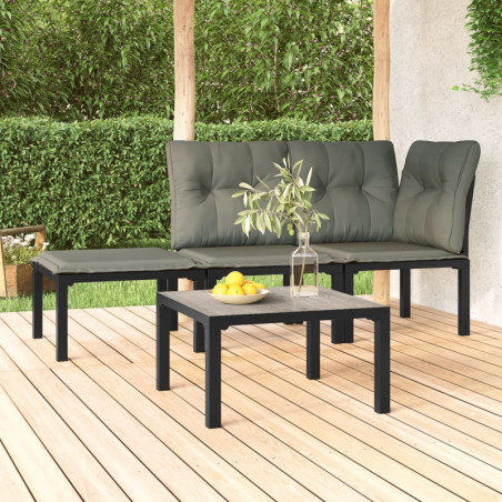 Garten-Couchtisch Grau 55x55x31 cm DPC und Stahl