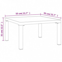 Garten-Couchtisch Grau 55x55x31 cm DPC und Stahl