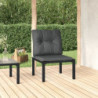 Gartenstuhl mit Kissen Schwarz und Grau Poly Rattan