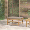 Gartenhocker mit Taupe Kissen Bambus