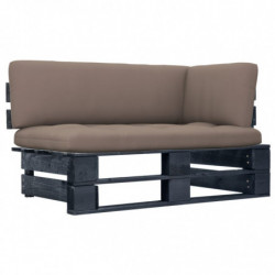 Garten-Paletten-Ecksofa Schwarz Imprägniertes Kiefernholz
