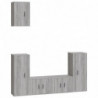 5-tlg. TV-Schrank-Set Grau Sonoma Holzwerkstoff