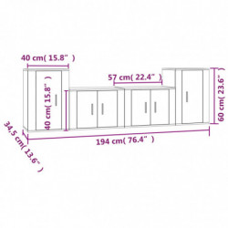 4-tlg. TV-Schrank-Set Sonoma-Eiche Holzwerkstoff