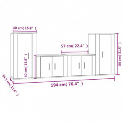 4-tlg. TV-Schrank-Set Sonoma-Eiche Holzwerkstoff