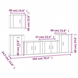 5-tlg. TV-Schrank-Set Weiß Holzwerkstoff