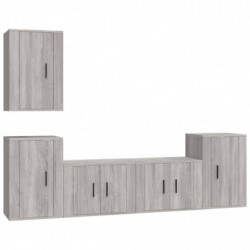 5-tlg. TV-Schrank-Set Grau Sonoma Holzwerkstoff