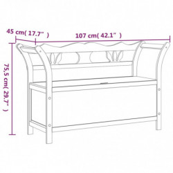 Sitzbank Grau 107x45x75,5 cm Massivholz Tanne