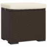 Hocker mit Kissen 2 Stk. Braun 40x30x40 cm Poly Rattan