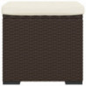 Hocker mit Kissen 2 Stk. Braun 40x30x40 cm Poly Rattan