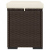 Hocker mit Kissen 2 Stk. Braun 40x30x40 cm Poly Rattan