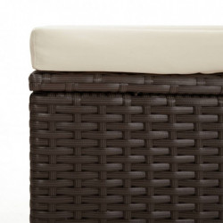 Hocker mit Kissen 2 Stk. Braun 40x30x40 cm Poly Rattan