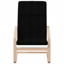 Relaxsessel mit Hocker Schwarz Stoff