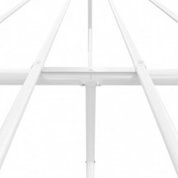 Bettgestell mit Kopfteil Weiß 196x142x90,5 cm Stahl