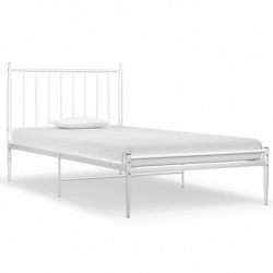 Bett Weiß Metall 90x200 cm