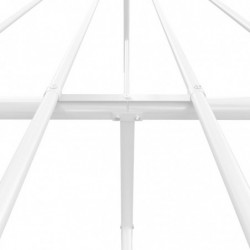 Bettgestell mit Kopfteil Weiß 208x208x90,5 cm Stahl