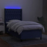 Boxspringbett mit Matratze & LED Blau 80x200 cm Stoff