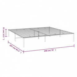 Bettgestell Metall Weiß 193x203 cm