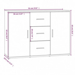 Sideboard Grau Sonoma 91x29,5x65 cm Holzwerkstoff