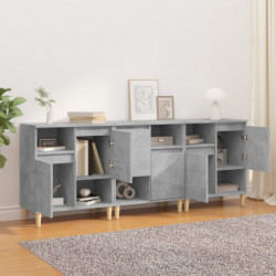 Sideboards 3 Stk. Betongrau 60x35x70 cm Holzwerkstoff