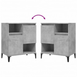 Sideboards 2 Stk. Betongrau 60x35x70 cm Holzwerkstoff