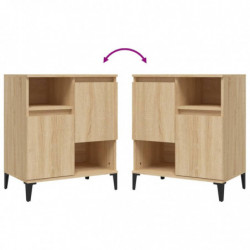 Sideboards 2 Stk. Sonoma-Eiche 60x35x70 cm Holzwerkstoff