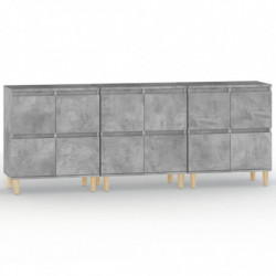 Sideboards 3 Stk. Betongrau 60x35x70 cm Holzwerkstoff