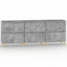 Sideboards 3 Stk. Betongrau 60x35x70 cm Holzwerkstoff