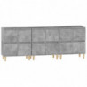 Sideboards 3 Stk. Betongrau 60x35x70 cm Holzwerkstoff