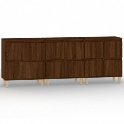 Sideboards 3 Stk. Braun Eichen-Optik 60x35x70 cm Holzwerkstoff