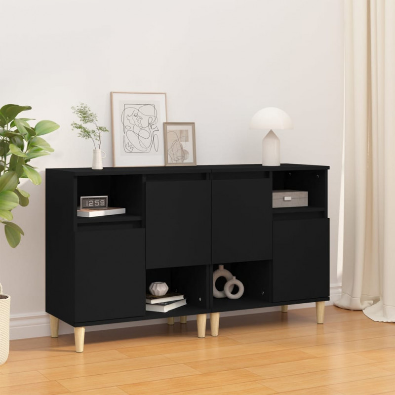 Sideboards 2 Stk. Schwarz 60x35x70 cm Holzwerkstoff