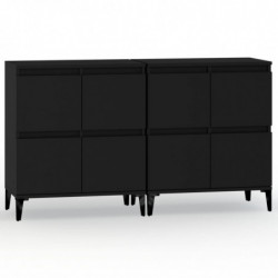 Sideboards 2 Stk. Schwarz 60x35x70 cm Holzwerkstoff