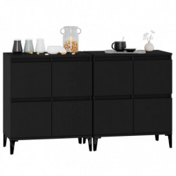 Sideboards 2 Stk. Schwarz 60x35x70 cm Holzwerkstoff