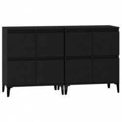 Sideboards 2 Stk. Schwarz 60x35x70 cm Holzwerkstoff