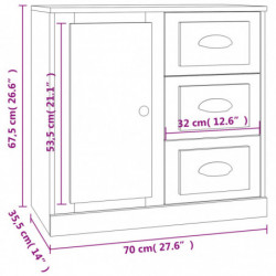 Sideboards 3 Stk. Räuchereiche Holzwerkstoff