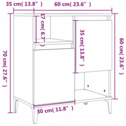 Sideboard Hochglanz-Weiß 60x35x70 cm Holzwerkstoff