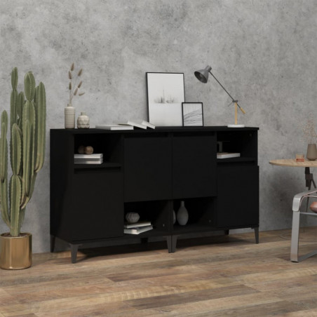 Sideboards 2 Stk. Schwarz 60x35x70 cm Holzwerkstoff