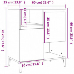Sideboards 2 Stk. Hochglanz-Weiß 60x35x70 cm Holzwerkstoff