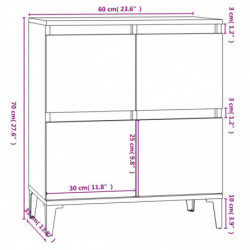 Sideboard Schwarz 60x35x70 cm Holzwerkstoff