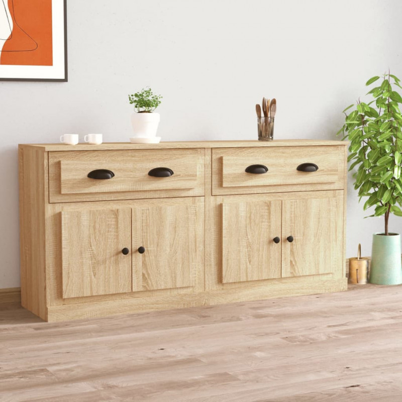 Sideboards 2 Stk. Sonoma-Eiche Holzwerkstoff