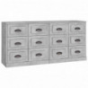 Sideboards 2 Stk. Betongrau Holzwerkstoff